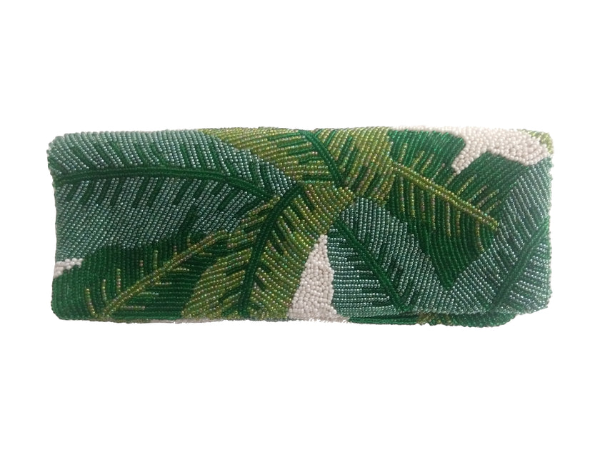 Monogrammed Palm Leaf Envelope Clutch