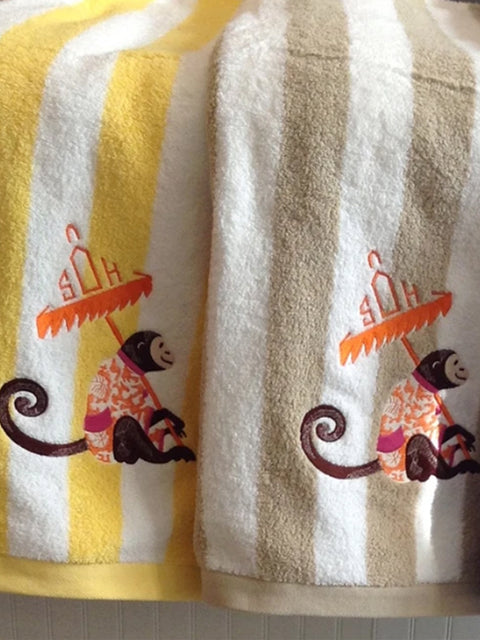 Plush Striped Beach Towel