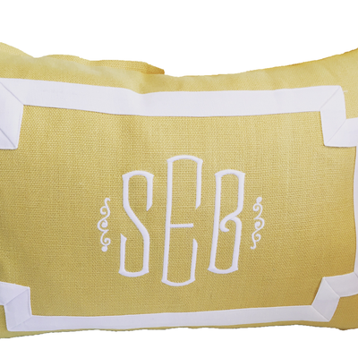 Avery Pillow Lumbar Monogram Goods Yellow