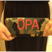 Camouflage Bead Clutch