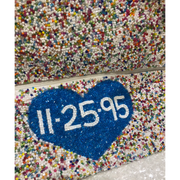confetti bead clutch monogram goods date