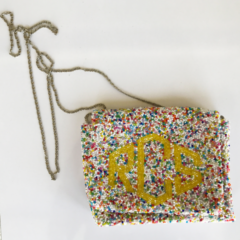 confetti bead box purse monogram goods