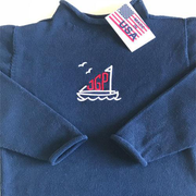 Child's Roll Neck Sweater Monogram Goods Navy